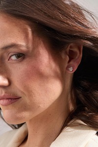 Boucles d'oreilles en or 14 carats avec diamant de laboratoire en forme de cœur_ Solitaire 2,00 carats - Product Image 3