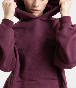 Sudadera con Capucha Extra Grande para Mujer, Personalizada con Logotipo, Color Sólido, Hombros Caídos, Manga Larga, con Bolsillos, Transpirable, Venta al Por Mayor - Product Image 5