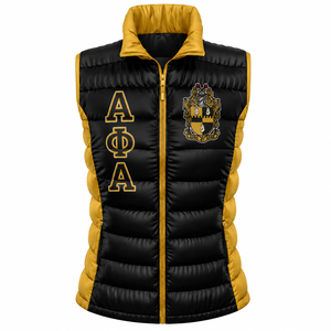 Zeta | Phi | Beta Customized Puffer Vest Quilted Gilet High Quality Varsity <b>Padded</b> Vest Women's Insulated Gilet - Product Image 6