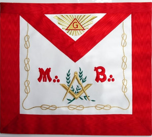 ผ้ากันเปื้อนมาสเตอร์ - AASR ปักมือด้วยหนังแท้ เย็บติด ป้ายสามเหลี่ยมแบบเรียบง่าย 3 มิติ เป็นมิตรกับสิ่งแวดล้อม สำหรับสมาคมเมสัน - Product Image 1