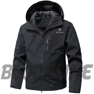 Chaqueta Impermeable con Capucha Unisex Bloodline, Manga Larga, Estampada, Azul Claro, Ropa de Invierno para Exteriores - Product Image 5