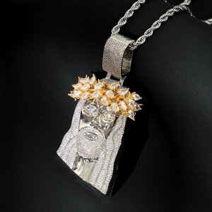 Collar con Colgante de Nombre Personalizado con Incrustaciones de Diamantes, Estilo Hip Hop, con Letras de Moissanita, Joyería para Hombre - Product Image 2