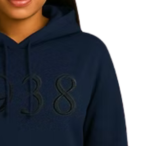 Sudadera con Capucha Azul para Mujer, Bordado 3D, Estilo Casual, Manga Larga, Cómoda para el Día a Día - Product Image 3