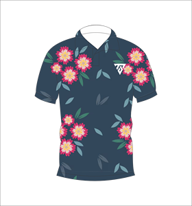 Polo à imprimé marguerite rouge, motif floral intégral, respirant, décontracté, sublimation, pour l'été - Product Image 1