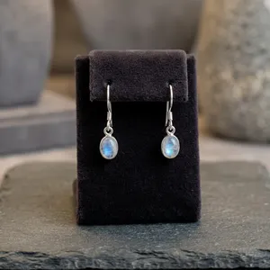 925 Sterling Silver <b>Rainbow</b> Moonstone Earrings | Natural <b>Rainbow</b> Moonstone Gemstone Earrings | Handmade Silver Jewelry - Product Image 2
