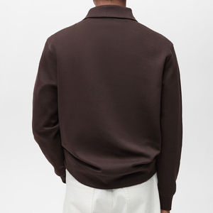 100% Cotton Custom Logo Oem <b>Pullover</b> <b>Jumper</b> 1/4 Quarter Half Zip Sweatshirt For Men Down Collar Wholesale Factory Supplier - Product Image 4
