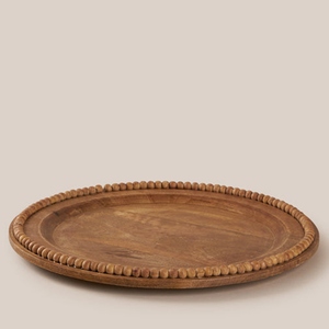 Plato de lujo para cargar dispositivos, de madera natural con acabado negro, OEM/ODM, bajo MOQ, precio de fábrica, venta al por mayor, suministro a granel, bandeja decorativa con cuentas. - Product Image 1