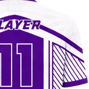 Conjunto de Uniforme de Fútbol Personalizado en Morado y Blanco, Uniforme de Fútbol que Absorbe la Humedad, Ropa Deportiva Profesional para Equipos, Kit para Partidos, Alibaba.com - Product Image 5