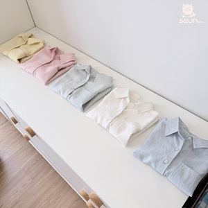 SeunKids Boys Girls Short Sleeve <b>Linen</b> <b>Shirt</b> Soft Breathable Woven <b>Summer</b> Top Vietnam Manufacturer - Product Image 1
