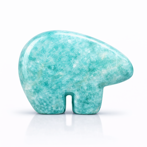 ตุ๊กตาหมีคริสตัลอะเมโซไนต์ธรรมชาติสไตล์ซูนี แกะสลักด้วยมือ ขัดเงา สำหรับตกแต่งบ้านและเป็นของขวัญ - Product Image 1