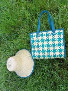 Bolso de playa de paja a la moda con asas marrones, bolso de hombro de gran capacidad para viaje - Product Image 3