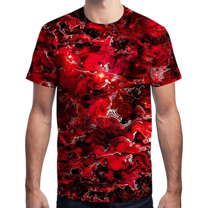 Camiseta Deportiva Casual al por Mayor, Cuello Redondo, Manga Corta, Impresión Digital, Transpirable, de Secado Rápido, Lona Sólida, Poliéster/Algodón - Product Image 4