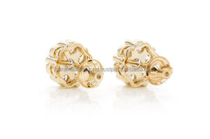 Bulk Wholesale Multi Size Cluster Halo Moissanite Diamond Flower Stud <b>Earrings</b> 14K <b>Solid</b> Gold Luxury Fine Jewelry for Men Women - Product Image 3