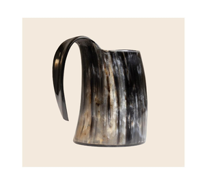 Chope à boire en corne de viking, artisanale, en corne naturelle, style de luxe, pour fête, compatible lave-vaisselle, pour méad, bière, personnalisable - Product Image 1
