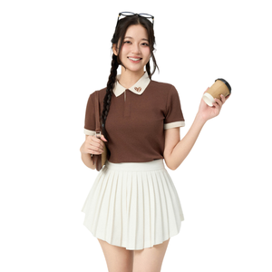 Polo de peso pesado unisex cuello de contraste 230gsm mezcla de algodón de secado rápido bordado personalizado listo para enviar - Product Image 1