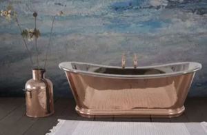 Bañera de Cobre Independiente, Hecha a Mano, Ovalada, Metálica, Decorativa, para Hogar, Baño, Spa, Hotel - Product Image 3