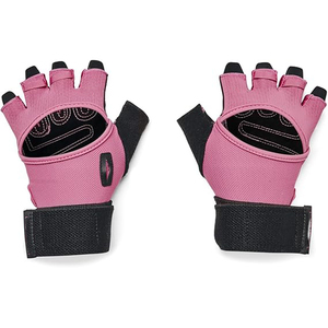 <b>Half</b> Finger Gym Fitness Gloves Pink Mesh Adjustable Wrist Strap Non <b>Slip</b> Breathable for Weight Lifting Training Unisex - Product Image 1