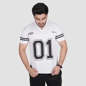 Camiseta de Fútbol Blanca con Cuello en V para Hombre, Manga Larga, Número 01, Impresión Digital, Transpirable, 100% Poliéster, Antibacteriana, Secado Rápido, Anti-UV - Product Image 5