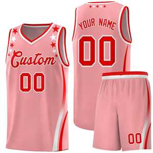 Ensemble de maillots de basket-ball blancs et bleus avec étoiles, sublimés, col en V, sans manches, en maille respirante, uniforme pour adultes unisexe - Product Image 3