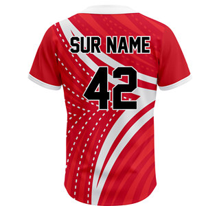 Custom Team Baseball Jersey 100% Polyester Breathable <b>Mesh</b> Anti-Bacterial Quick Dry V-neck OEM ODM Sportswear Supplier - Product Image 3