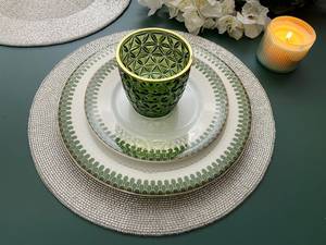 Embroidered Bohemian <b>Round</b> Polyester Cotton Table Placemat-Elegant Luxury Dining <b>Mat</b> Washable & Eco-Friendly Handmade - Product Image 2