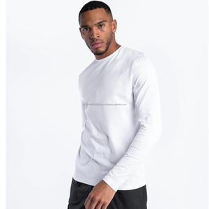 High Quality Heavyweight Cotton T-Shirts Manufacturer <b>Long</b> Sleeve White T Shirt for Men Wholesale Blank <b>Tshirt</b> - Product Image 2