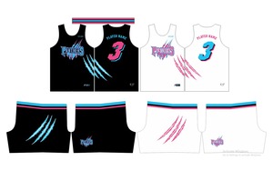 Conjunto de Camiseta de Voleibol Sublimada Reversible con Cuello Redondo de los Panthers, Negro, Rosa, Azul, Claws, Absorbe la Humedad, Unisex, Ajuste Atlético para Adultos - Product Image 3