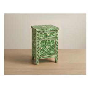 Table à tiroirs en os incrusté de la marque ILAHI, design moderne, détails en agate, rangement à trois niveaux, meuble portable pour la maison - Product Image 6