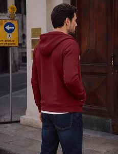 Sweat-shirt à capuche zippé pour homme, couleur unie, décontracté, en polaire, fermeture éclair intégrale, poche avant, coupe classique, pour l'automne - Product Image 3