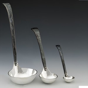 Silver Plated <b>Serving</b> <b>Spoon</b> Set Mirror Finish Long Handle Minimalist Design Party Tableware - Product Image 3