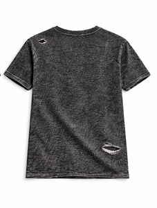 เสื้อยืดวินเทจสไตล์ทำเก่า ขาดๆ แบบโอเวอร์ไซส์ ผ้าฝ้าย สตรีทแวร์ ยูนิเซ็กส์  ไม่มีลาย รับผลิตตามแบบ (OEM) ขายส่ง - Product Image 4