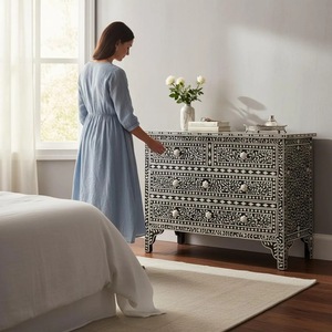 ILAHI's Bone Inlay <b>Drawer</b> Modern Design Agate Detailing <b>Storage</b> Portable Home Furniture - Product Image 4