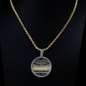 Colgante de Moneda de Plata de Ley 925 con Moissanita Iced Out, Medallón de la Última Cena, Joyería Religiosa, Collar de Diamantes de Moissanita Estilo Hip Hop - Product Image 3