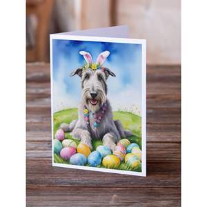 Irish Wolfhound Easter Egg Hunt Tarjetas de felicitación Paquete de 8 Whimsical A7 Tamaño 5x7 Tarjetas de notas en blanco con sobres - Product Image 2