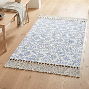 Alfombra de Área Estampada de Algodón Reciclado Colorida para Sala de Estar Boho y Estudio Creativo - Product Image 5