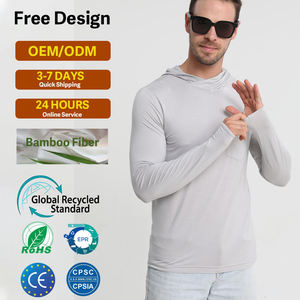 Vente en gros de sweat à capuche de pêche unisexe haute performance, séchage rapide, imperméable, respirant, protection UV, en polyester uni et soie glacée UPF pour la pêche - Product Image 2