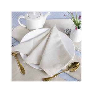 Serviette de table en coton slub bio naturel écologique beige 40x40cm 160 GSM pour salle à manger rustique et commandes en gros acceptées - Product Image 5