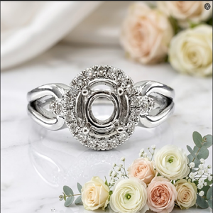 ดีไซน์หรูหรา คลาสสิก ตัวเรือนแบบกรงเล็บ ทองคำขาวแท้ 18k เพชรคุณภาพสูง เครื่องประดับชั้นดี สำหรับงานแต่งงาน งานเลี้ยง งานหมั้นแบบกึ่งสำเร็จรูป - Product Image 2