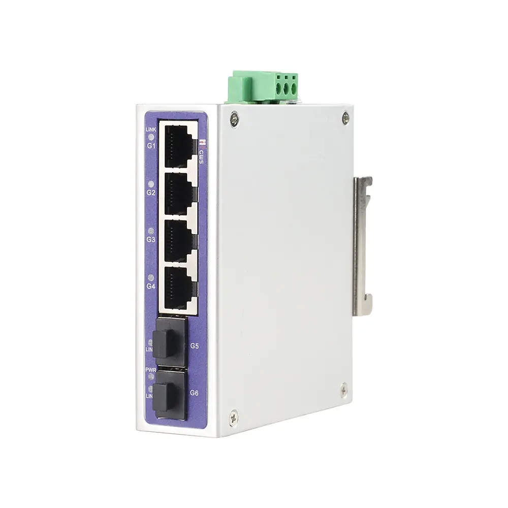 Tam Gigabit ağ anahtarı 6 port DC12-48V + 2 * SFP yuvaları 12G endüstriyel Din-ray Ethernet anahtarı GWS-IPS3064F