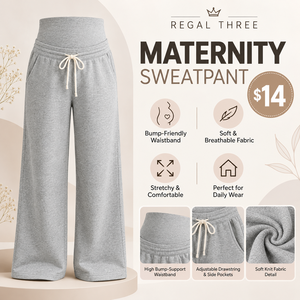 Pantalones de Maternidad de Cintura Alta, Cómodos, 100% Algodón, con Cordón Ajustable, para Invierno - Product Image 1