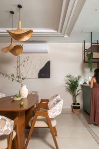 Juego de Comedor Moderno de Madera de Teca, Sillas Tapizadas Contemporáneas, Muebles de Lujo para Casa o Villa - Product Image 3