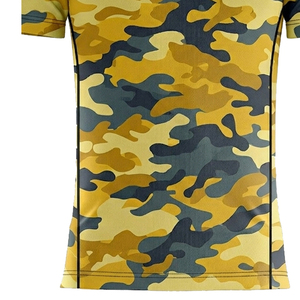 Chemise camouflage de haute qualité à col montant, manches courtes, fermeture éclair, sublimation, unisexe, 100% polyester, hauts à col montant - Product Image 2