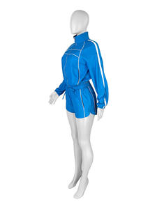 Conjunto Deportivo Corto de Tela Arrugada Estilo Urbano, Diseño de Logotipo Personalizado, 100% Poliéster, Conjunto de Dos Piezas Transpirable - Product Image 3