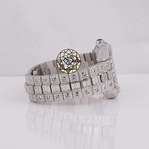 Bust Down Square <b>Case</b> Stainless Steel <b>Watch</b> Crystal Lab Diamond Band Burgundy Roman Dial Simple Mens Luxury Quartz <b>Watch</b> - Product Image 2