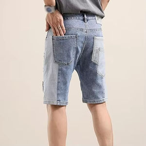 Shorts de Mezclilla de Color Sólido Premium, Transpirables, Casuales, con Logotipo y Etiqueta Personalizados, Venta al Por Mayor de Fábrica, Estilo Urbano Otoñal - Product Image 4