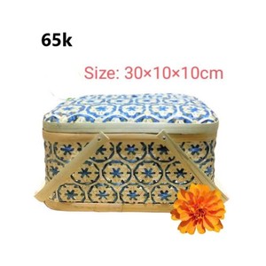 Cesta Cuadrada de Bambú con Asa, Cesta de Almacenamiento Natural Hecha a Mano para Pasteles y Frutas, Fabricante Mayorista de Vietnam para Exportación - Product Image 3