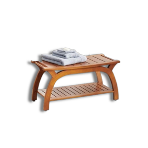 Asiento de Baño Minimalista de Gran Calidad, Ecológico y que Ahorra Espacio, con 2 Estantes, Mueble de Madera - Product Image 1