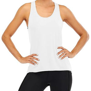 Proveedor Mayorista de Camisetas de Punto Blancas para Mujer, Cuello Redondo, Casual, Transpirable, Largo Regular, Color Sólido, Poliéster, Sin Mangas - Product Image 1