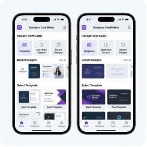 Application de création de cartes de visite Royalcraft : Créez des cartes de visite numériques, des modèles personnalisés pour Mac, iOS/Android, en stock - Product Image 1