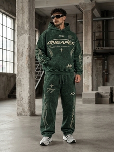 Men's Green Motorsport <b>Hoodie</b> Sweatpants Tracksuit Set by <b>One</b> Apex Racing Team Two <b>Piece</b> Matching Jogger Streetwear Casual - Product Image 6